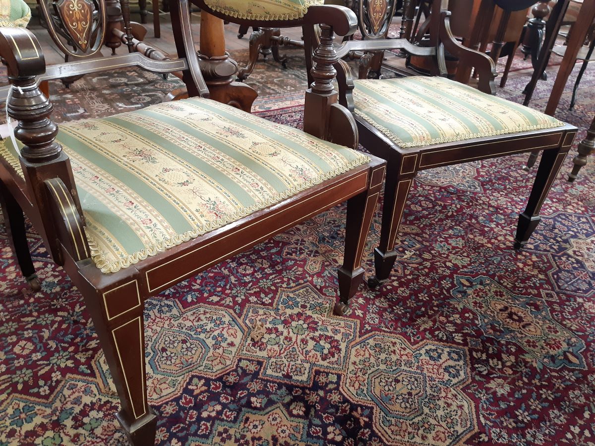 Pair of late Victorian, rosewood chairs